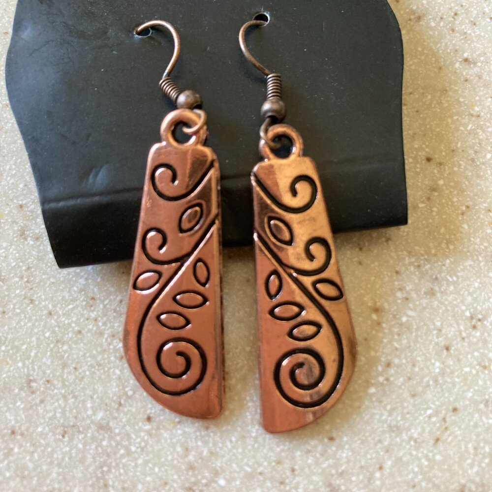 Paparazzi Copper Color Dangle Pierced Earrings NEW - Picture 3 of 7
